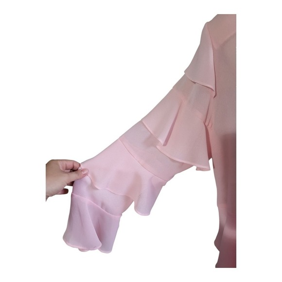 Hosanna Designer Design Pink Clip Sheer Cardigan Vintage Womens Size M - Picture 3 of 8